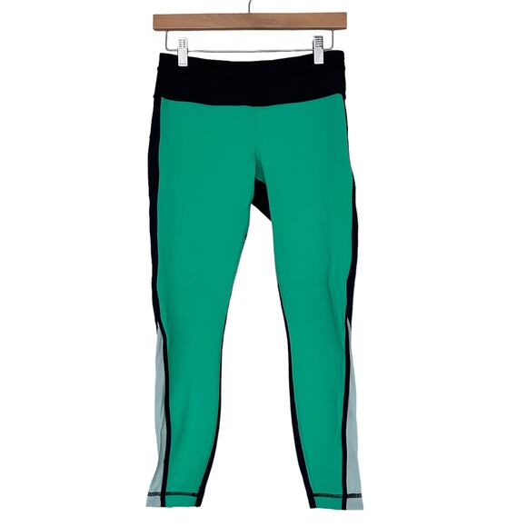 Lululemon Run Pace Tight Very Green Black Leggings Sz 6 - Picture 5 of 5